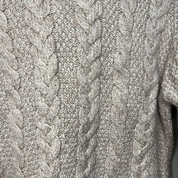 Inis Crafts Merino Wool Fisherman’s Cable Knit Hooded Sweater Size Small - Picture 3 of 6